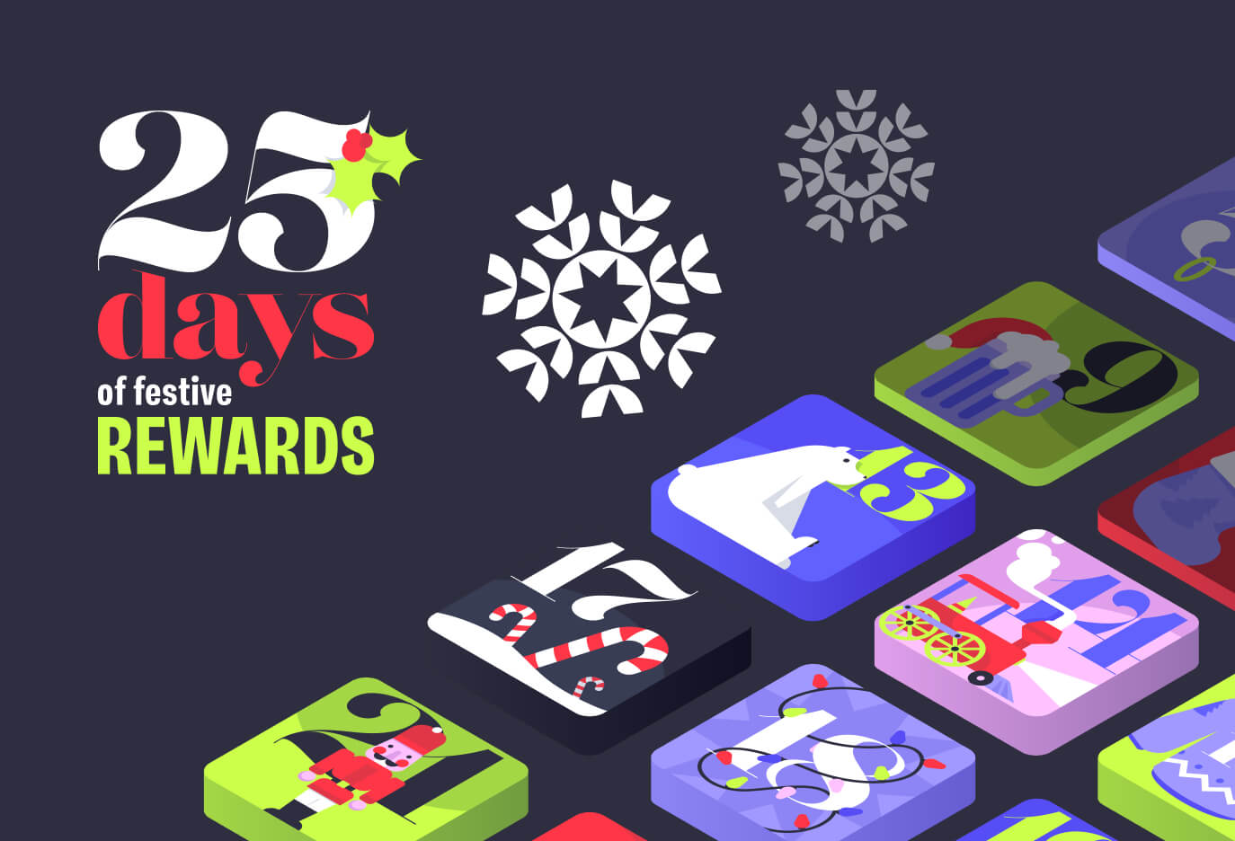 MiXR Advent Calendar graphics with text, "25 days of festive rewards"