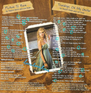 Her original Easter Eggs, the capital letters forming special messages in  her lyric books. Also my favorite part of buying the album 🥚❤️ : r/ TaylorSwift
